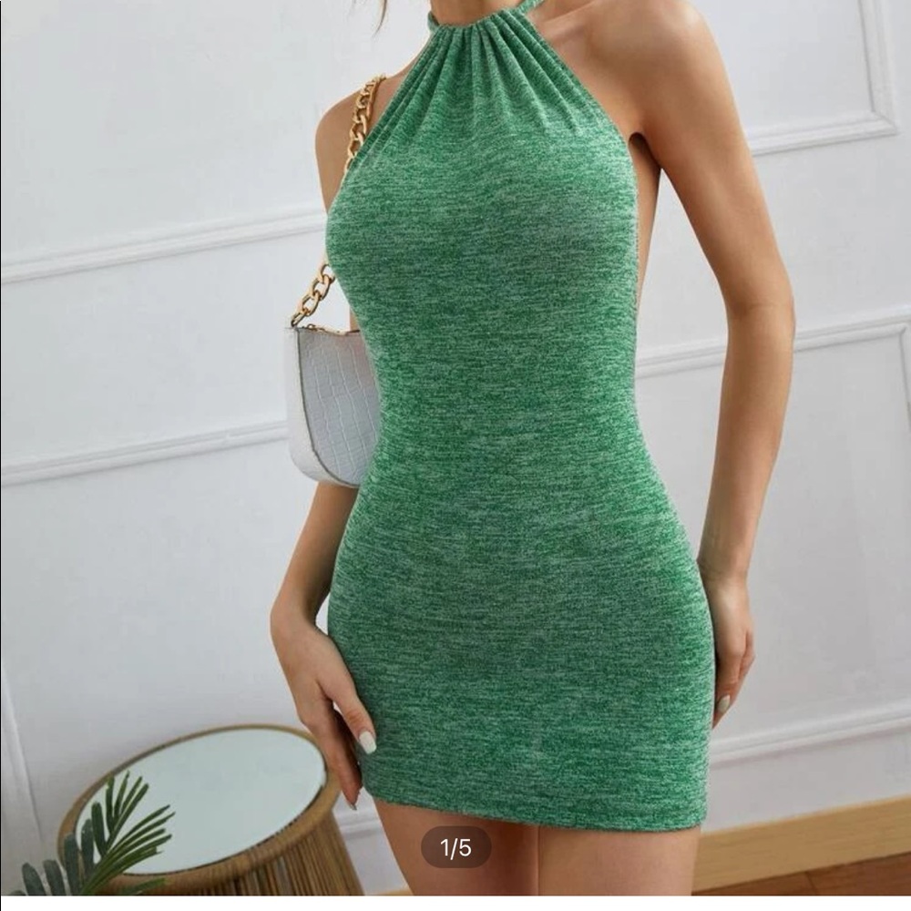 Green Shein Backless Dress Size Small